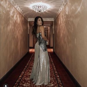 Tadashi Shoji Janus Lace Sequin Gown